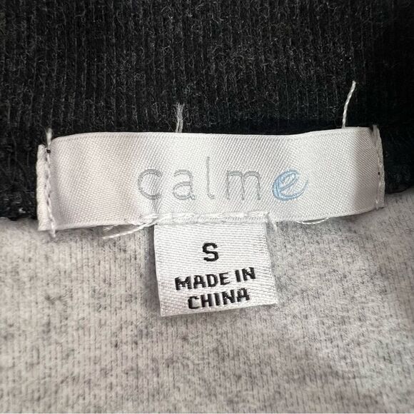 Calme by Johnny Was Mock-Neck Cozy Sweatshirt Womens Small Black Gray Pullover - Picture 7 of 8